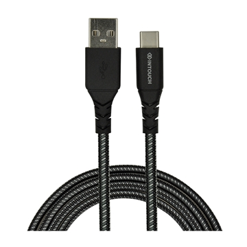 Picture of INTOUCH BLK USB TYPE C TOUGH BRAIDED 3A 2M CBL BLK